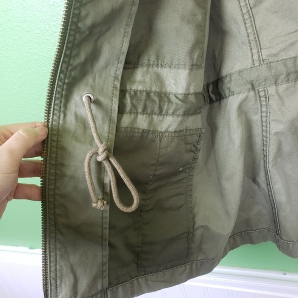 Madewell Fleetware olive green long zip up jacket size Small - Picture 8 of 11